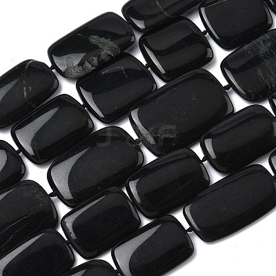 Natural Black Stone Beads Strands G-L650-C01-01-1