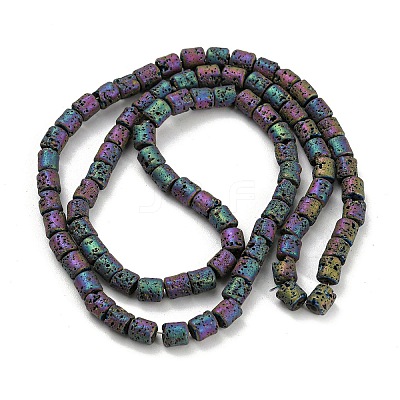 Electroplated Natural Lava Rock Beads Strands X-G-Z032-J04-12A-1