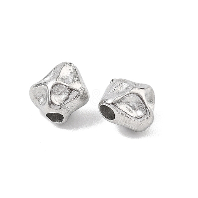 Hammered 304 Stainless Steel Beads STAS-B127-01P-03-1