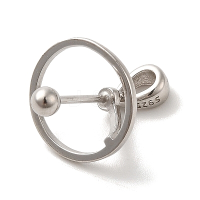Anti-Tarnish Rhodium Plated 925 Sterling Silver Locket Style Planet Pinch Bails LS-STER-NH0001-55C-P-1