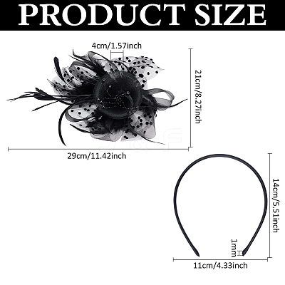 Polyester Mesh Veil Hair Bands OHAR-WH0034-12A-1