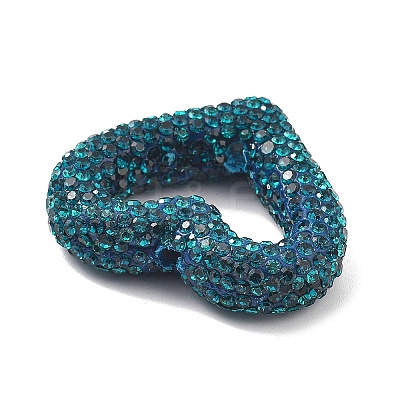 Heart Shape Polymer Clay Rhinestone Beads CLAY-NH0001-09A-09-1