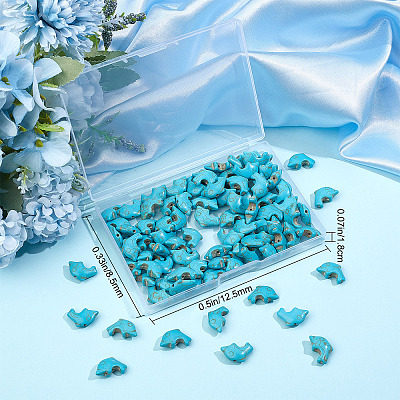 100Pcs Synthetic Turquoise Beads G-SC0002-34A-1