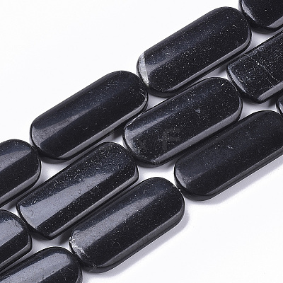 Natural Black Stone Beads Strands X-G-S364-025-1