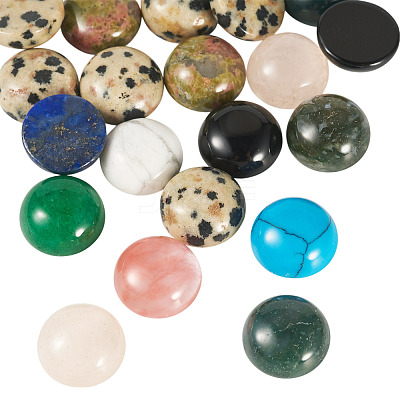 20Pcs Natural & Synthetic Mixed Gemstone Cabochons G-TA0002-76B-1