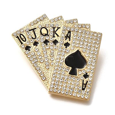 Poker Card Enamel Pins JEWB-Q009-10G-1