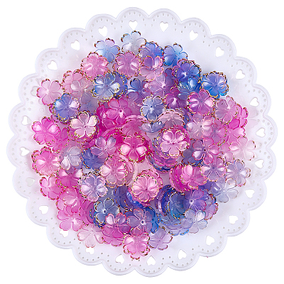 180Pcs 2 Colors Acrylic Bead Caps OACR-PA0001-37E-1