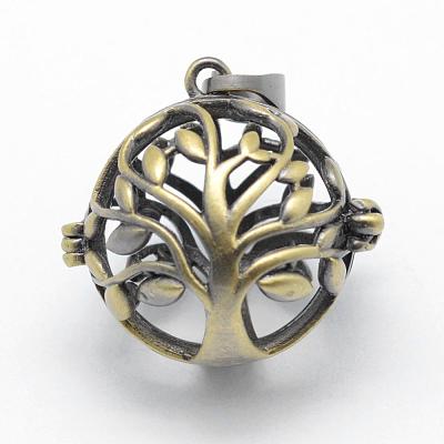 Brass Rack Plating Cage Pendants KK-F722-43AB-RS-1