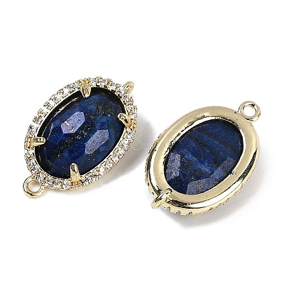 Dyed Natural Lapis Lazuli Faceted Oval Links G-B126-07G-08-1