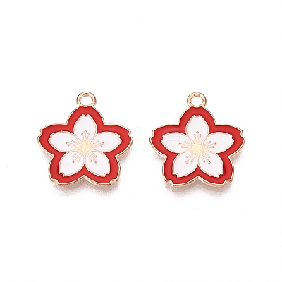 Light Gold Plated Alloy Enamel Pendants PALLOY-N176-28D-RS-1