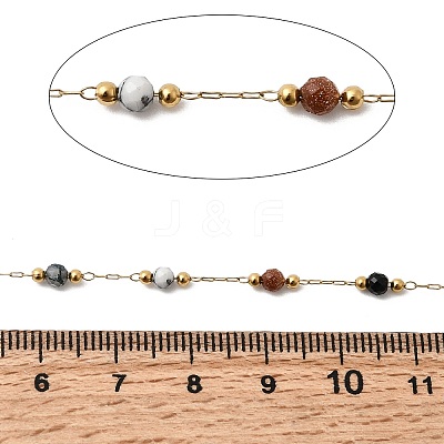 Handmade Gemstone Beads & 316 Stainless Steel Round Link Chains CHS-L033-07G-01-1