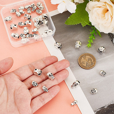 40Pcs 4 Styles Halloween Theme Tibetan Style Alloy Beads FIND-HY0003-85-1