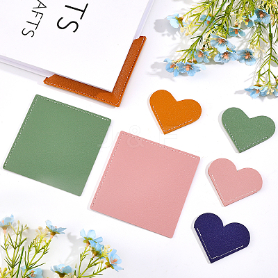 16Pcs 16 Style PU Imitation Leather Bookmarks FIND-GL0001-38-1