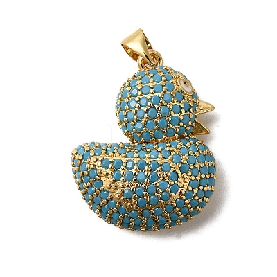 Rack Plating Brass Micro Pave Cubic Zirconia Pendants ZIRC-F142-01G-01-1