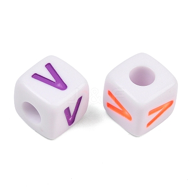 Opaque Acrylic Enamel European Beads AC-ACBA1794-04V-1