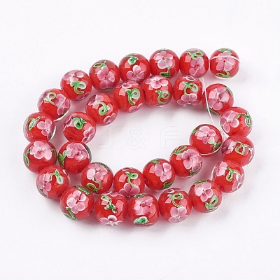 Handmade Lampwork Beads Strands LAMP-K029-02A-1