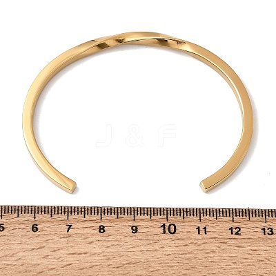 304 Stainless Steel Cuff Bangles for Women BJEW-H644-04G-1