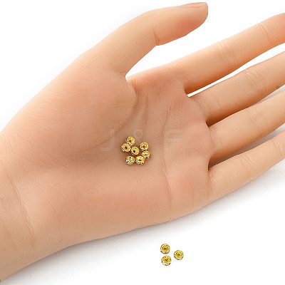 Brass Rhinestone Spacer Beads RB-YW0001-04A-01G-1