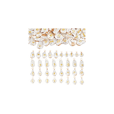 16 Sets 8 Styles ABS Plastic Imitation Pearl Pendants PALLOY-GA0004-13-1