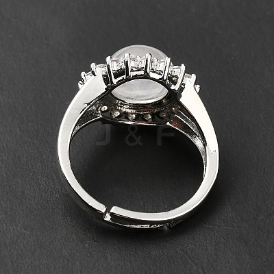 Natural Quartz Crystal Adjustable Rings RJEW-P043-02P-25-1