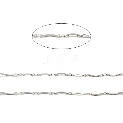 Tarnish Resistant Handmade 304 Stainless Steel Curved Bar Link Chains CHS-G025-05P-1