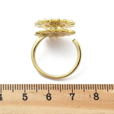 Daisy Rotatable Open Cuff Rings for Women RJEW-S402-05G-1
