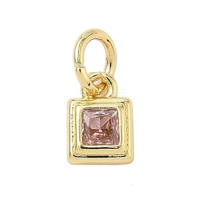 Brass Pave Cubic Zirconia Pendants KK-K368-13G-1