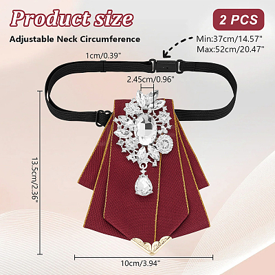 Adjustable Polyester Rhinestone Bow Ties AJEW-WH0270-179A-1