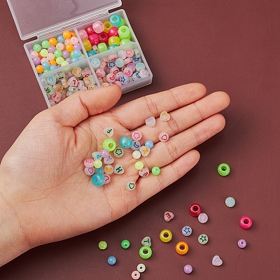 4 Style Luminous Acrylic & Plastic Beads LACR-YW0001-03-1
