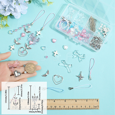 DIY Acrylic & Alloy Mobile Phone Strap Making Kits DIY-SC0026-28-1