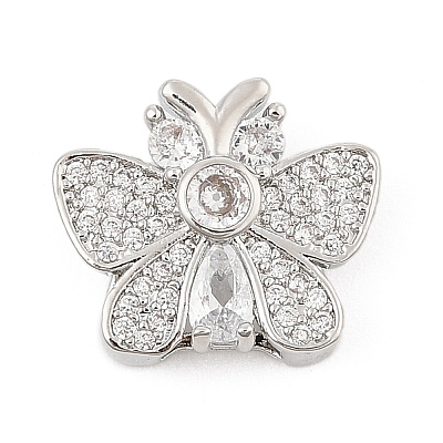 Brass Micro Pave Cubic Zirconia Slide Charms ZIRC-I068-22P-01-1