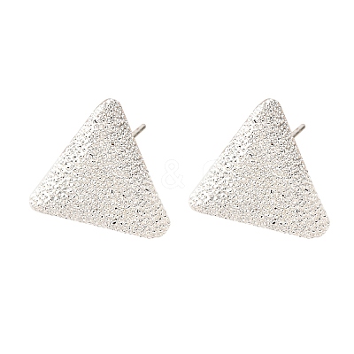 Brass Textured Stud Earrings EJEW-A143-02D-S-1