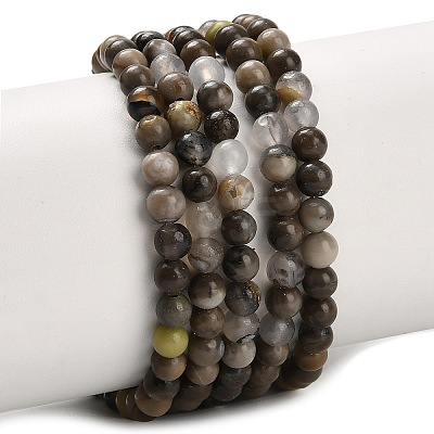 Natural Volcanic Agate Beads Strands G-G305-A01-4mm-1