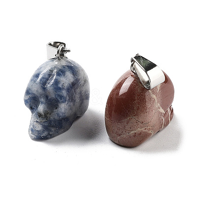Natural & Synthetic Mixed Gemstone Pendants G-P520-04P-1