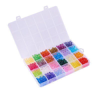 720Pcs 24 Colors Transparent Acrylic Beads MACR-CJ0001-17-1