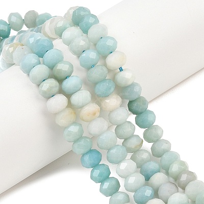 Natural Flower Amazonite Beads Strands G-C259-A26-5x8mm-1