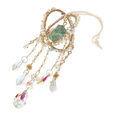Wire Wrapped Raw Natural Amazonite Suncatcher RN-T001-02A-1