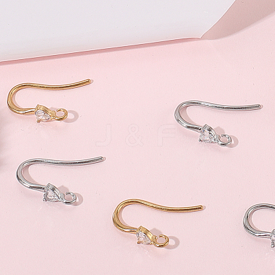 20Pcs 2 Styles 304 Stainless Steel Rhinestone Earring Hooks STAS-BBC0007-16B-1