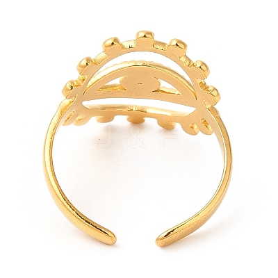 Ion Plating(IP) 201 Stainless Steel Open Cuff Ring Rhinestone Settings RJEW-E063-40G-1