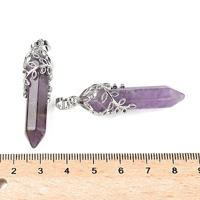 Natural Amethyst Pendants G-M450-01P-10-1