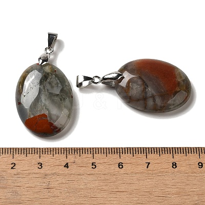 Natural African Bloodstone Pendants G-Z055-03P-01-1