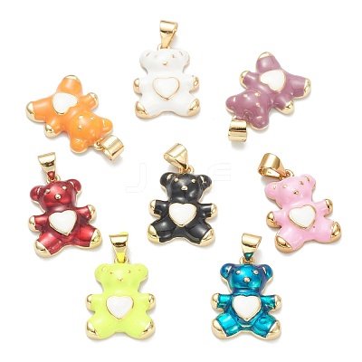 Brass Enamel Pendants KK-A153-06G-1