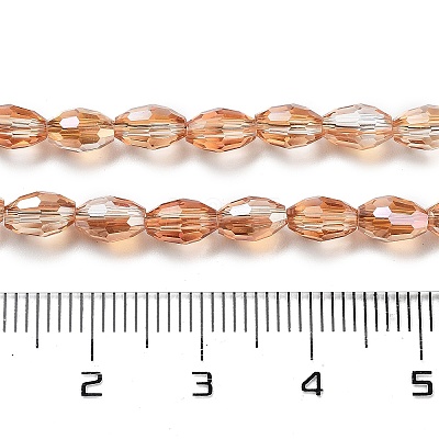 Electroplate Glass Beads Strands EGLA-J013-4X6mm-F24-1