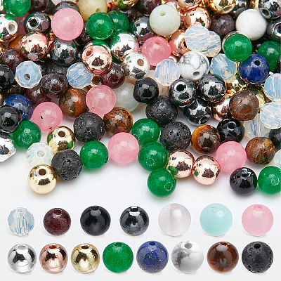 15 Strands 15 Style Natural & Synthetic Gemstone Beads Strands G-OC0002-10-1