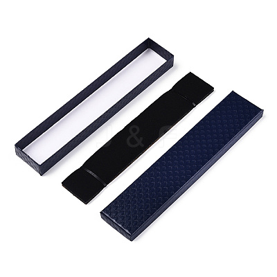 Rhombus Textured Cardboard Jewelry Necklace Boxes CBOX-T006-03B-1