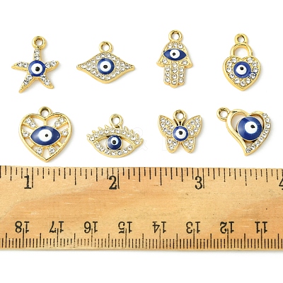 16Pcs 8 Styles UV Plating Alloy Enamel Pendants FIND-FS0002-74-1