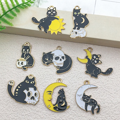 Alloy Enamel Pendants PW-WGB8D3D-01-1