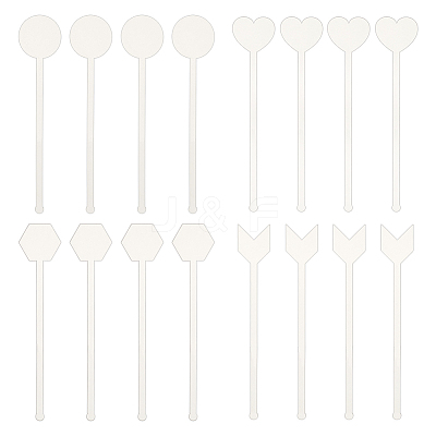 24Pcs 4 Style Transparent Acrylic Stirring Rods AJEW-FG0003-16-1