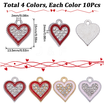 40Pcs 4 Style Alloy Enamel Pendants FIND-SC0007-58-1