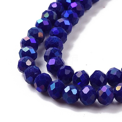 Electroplate Opaque Solid Color Glass Beads Strands EGLA-A034-P4mm-L12-1